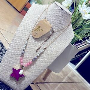 Stone Star Long Necklace